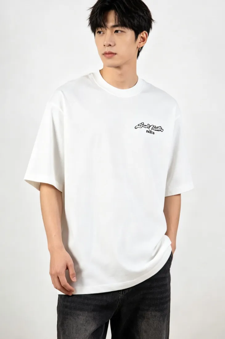 Louis Vuitton/Louis Vuitton heavy duty frayed embroidered patch embroidered short sleeves